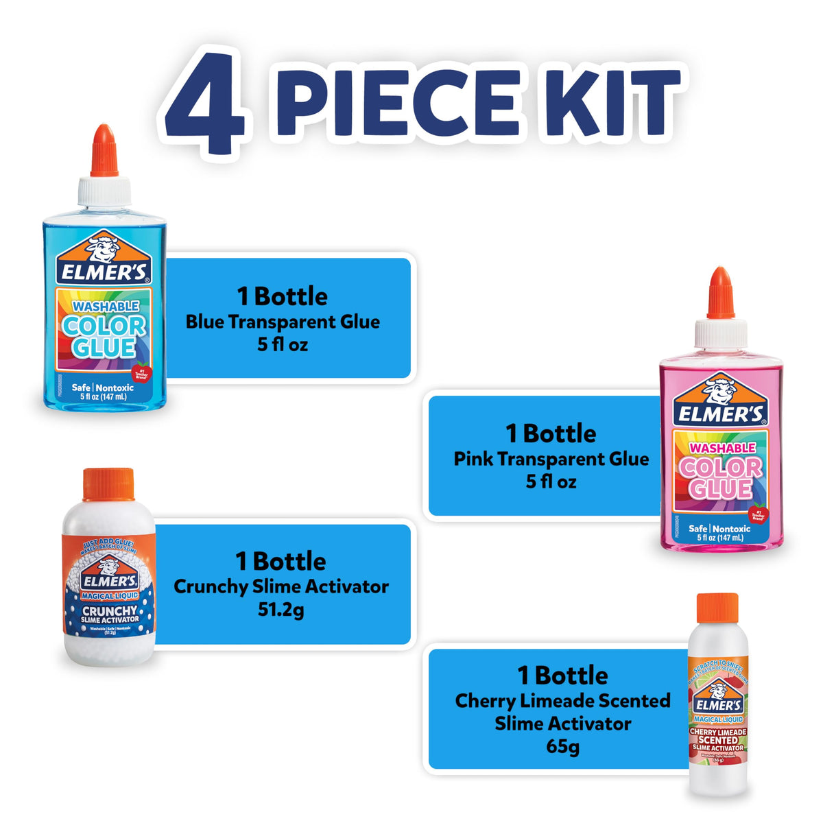 Elmer’s Neon Sky Slime Kit crunchy activator creates textured slime fun