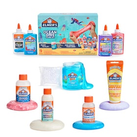 Elmer's Ocean Dive Slime Kit clear glue bottle for bright, kid-friendly slime making