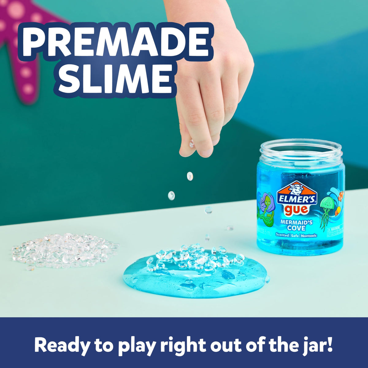 Elmer's Ocean Dive Slime Kit metallic activator bottle for easy activation