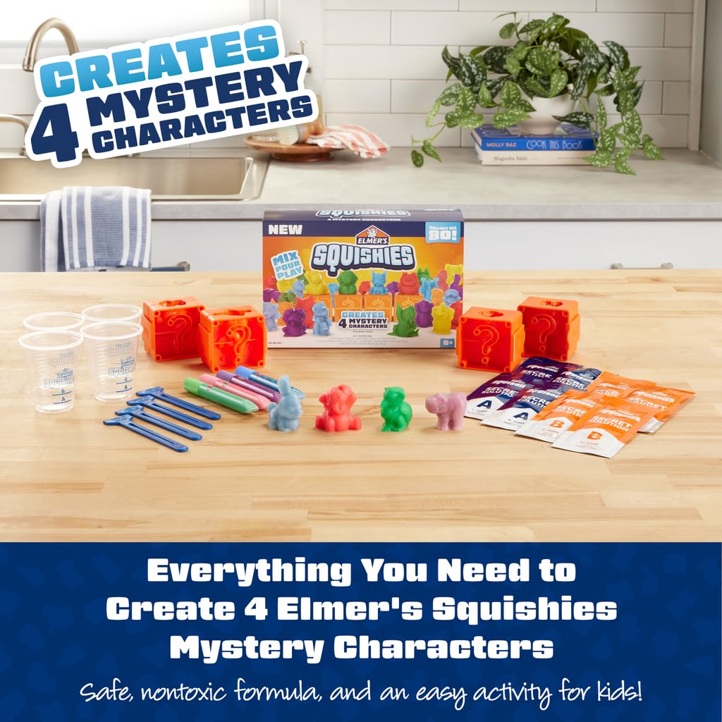 Elmer's Squishies secret solutions deliver vibrant finishes for satisfying squeezes.