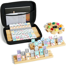 ELONGDI Mexican Train tiles set with 91 pieces for family game nights.