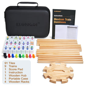 ELONGDI wooden holders provide orderly tile storage during gameplay