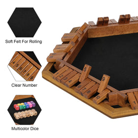 ELONGDI Shut The Box with soft felt reduces dice noise.