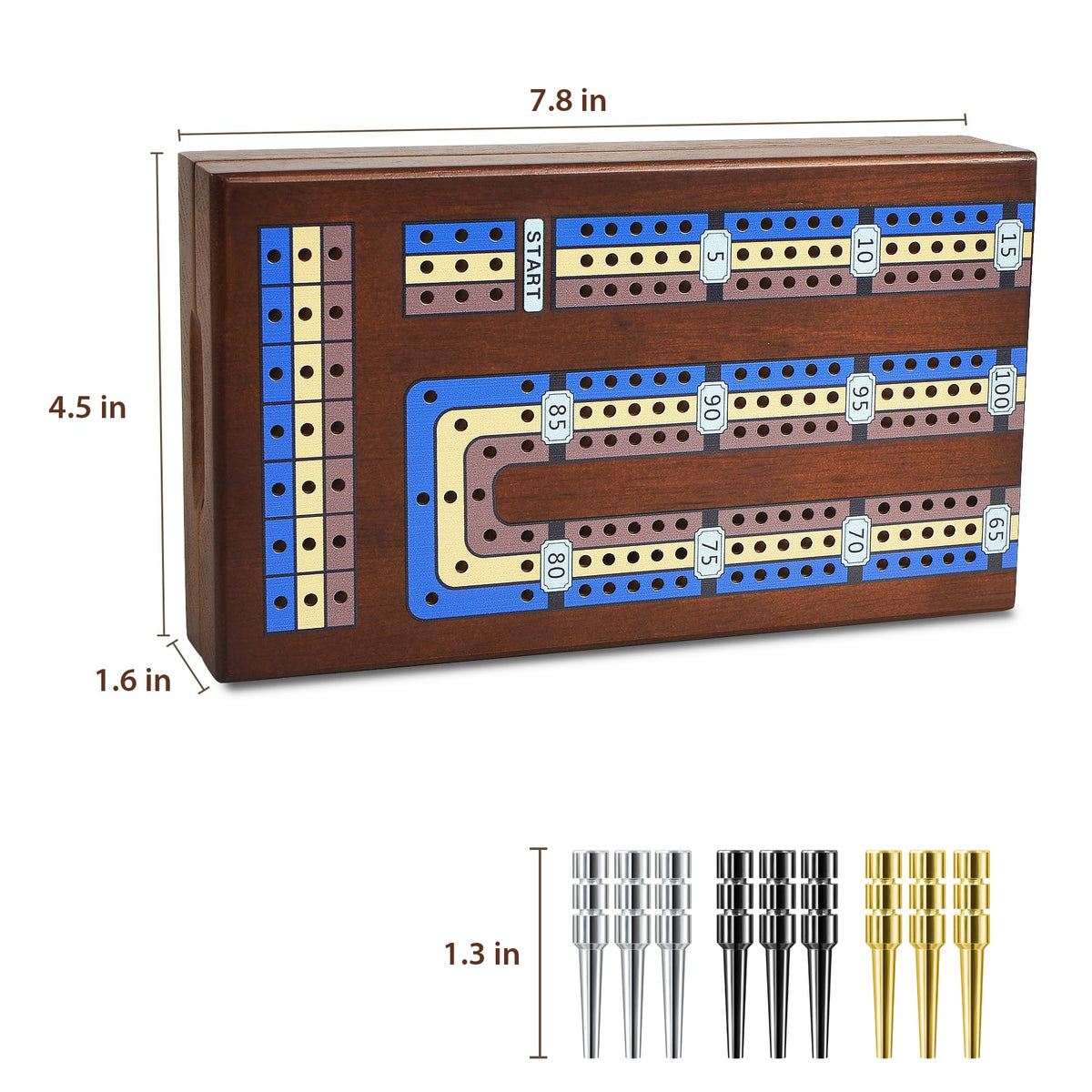 ELONGDI travel cribbage board fits in bags and drawers for on-the-go play.