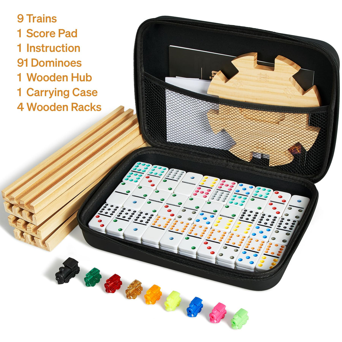 ELONGDI wooden trays provide stable racks during play.