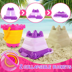 Elovien mesh backpack totes all beach toys and dries fast after play.