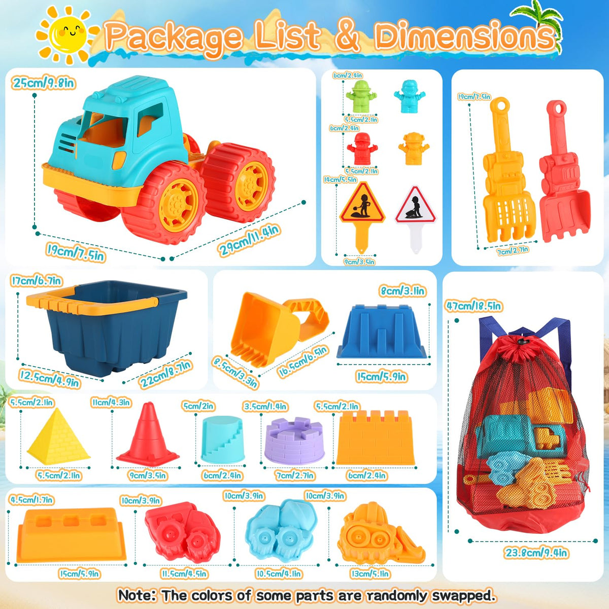 Elovien durable ABS material keeps beach toys safe.