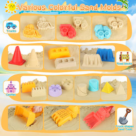 Elovien truck-shaped shovel speeds shaping and scooping sand.