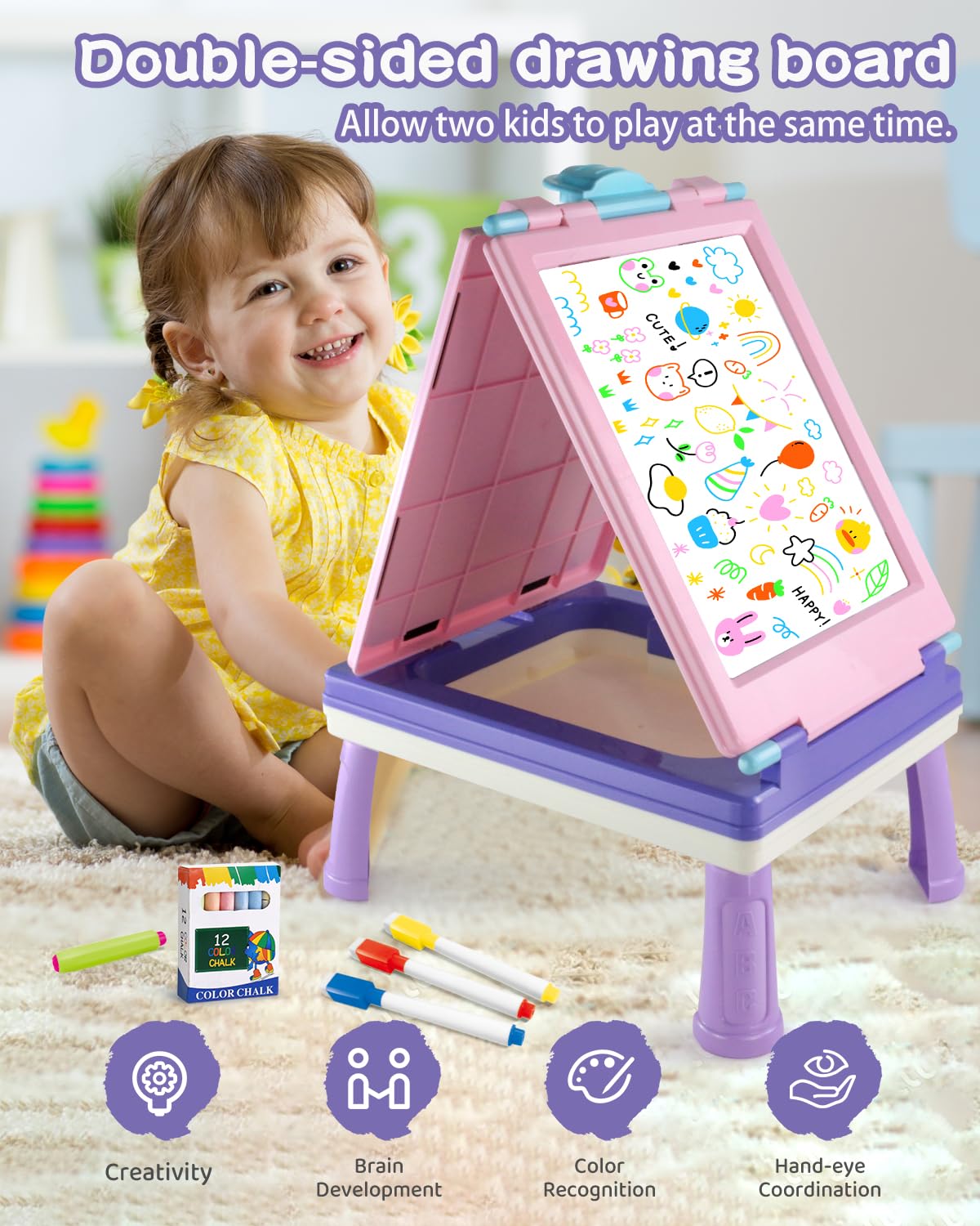 Elovien easel built-in storage keeps all accessories neatly organized