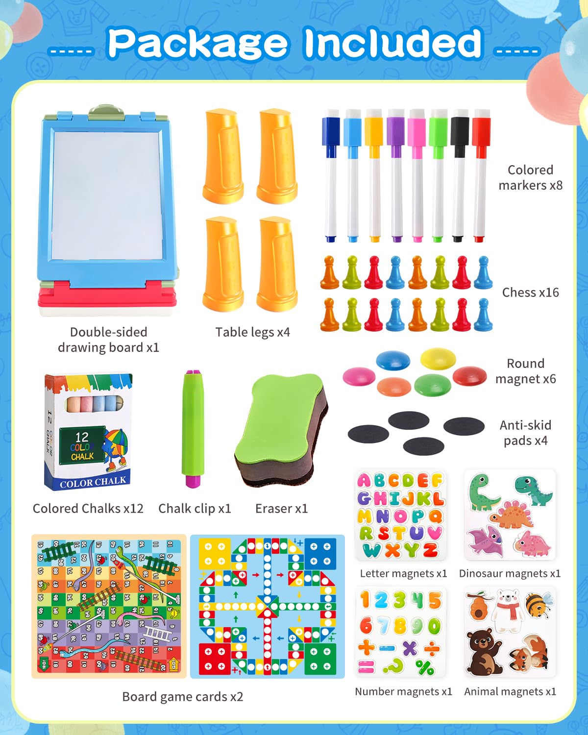 Elovien blue easel durable and safe materials for long-lasting play.