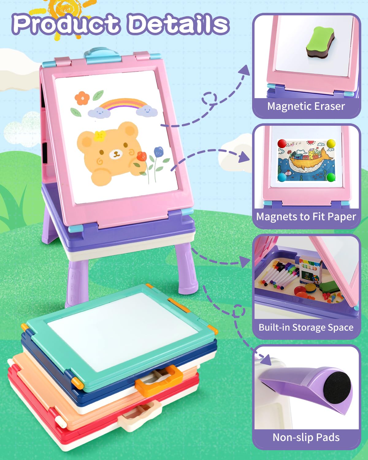Elovien easel durable safe materials ensure long lasting use during art sessions