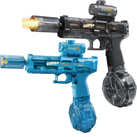 ELPSCGROO 2Pcs water gun blue-black front view with bright nozzle for day and night battles