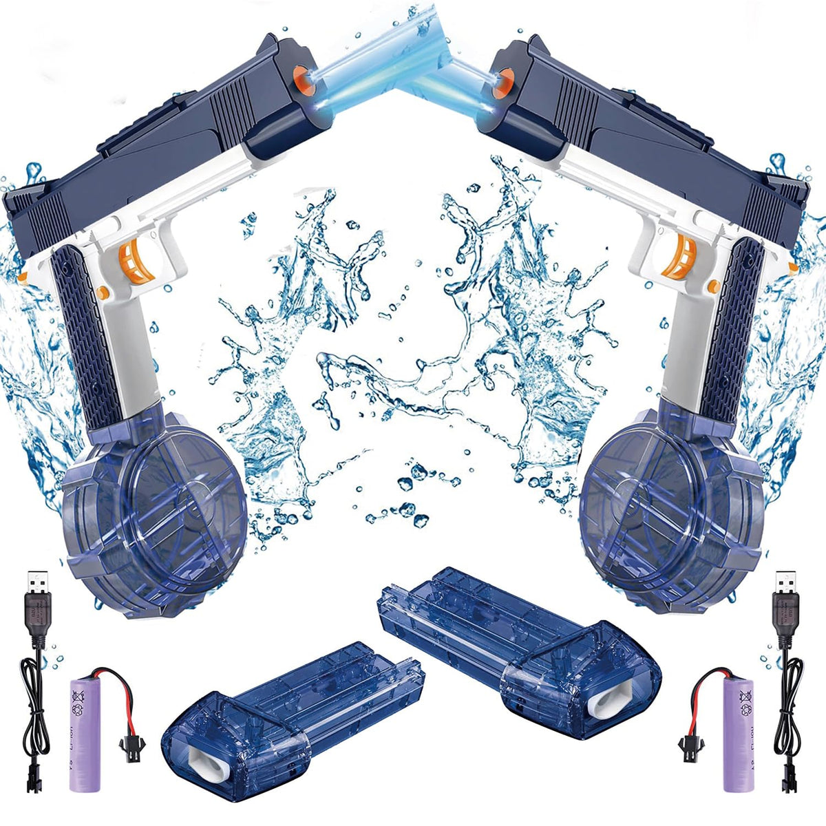 ELPSCGROO electric water gun 2-pack front view with dual tanks for extended play