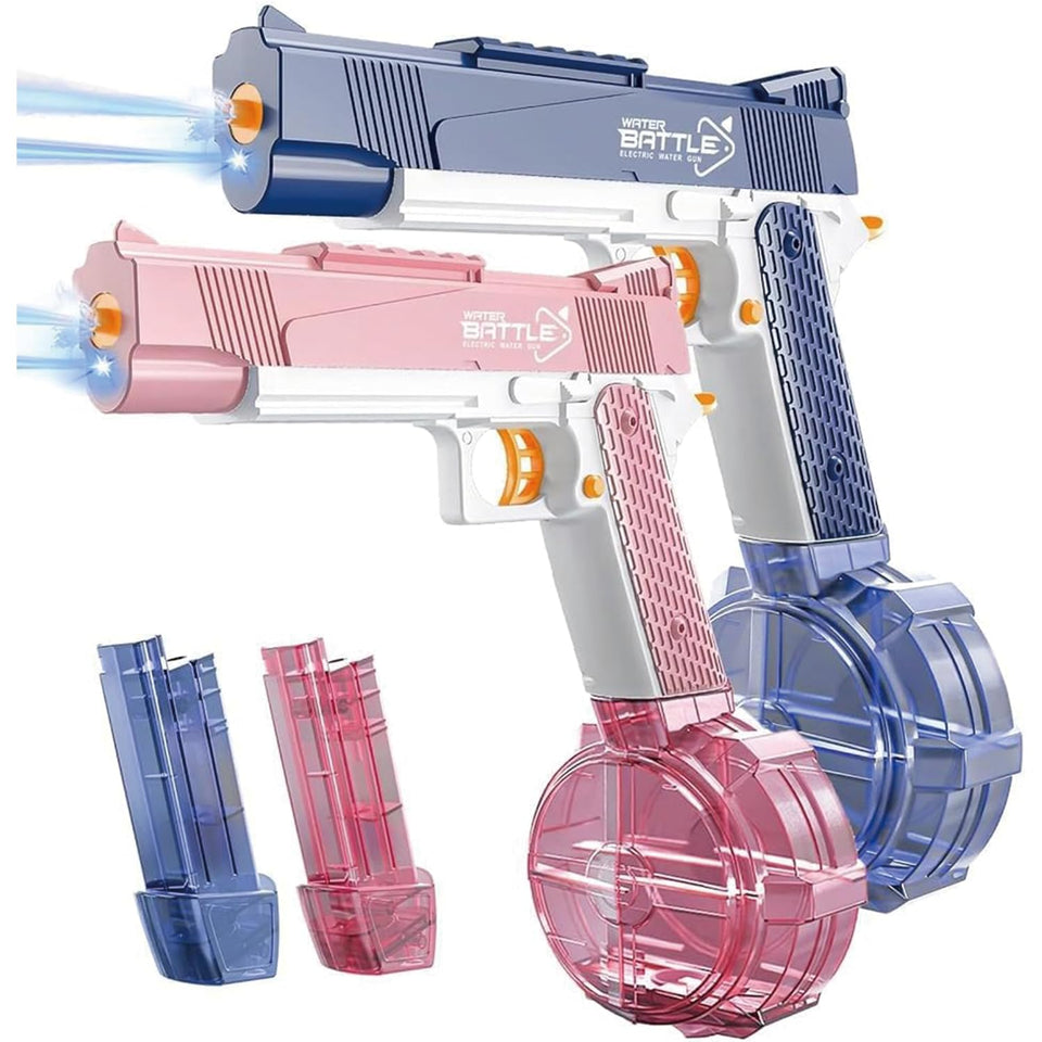 ELPSCGROO 2Pcs electric water gun blue pink pack for family pool battles
