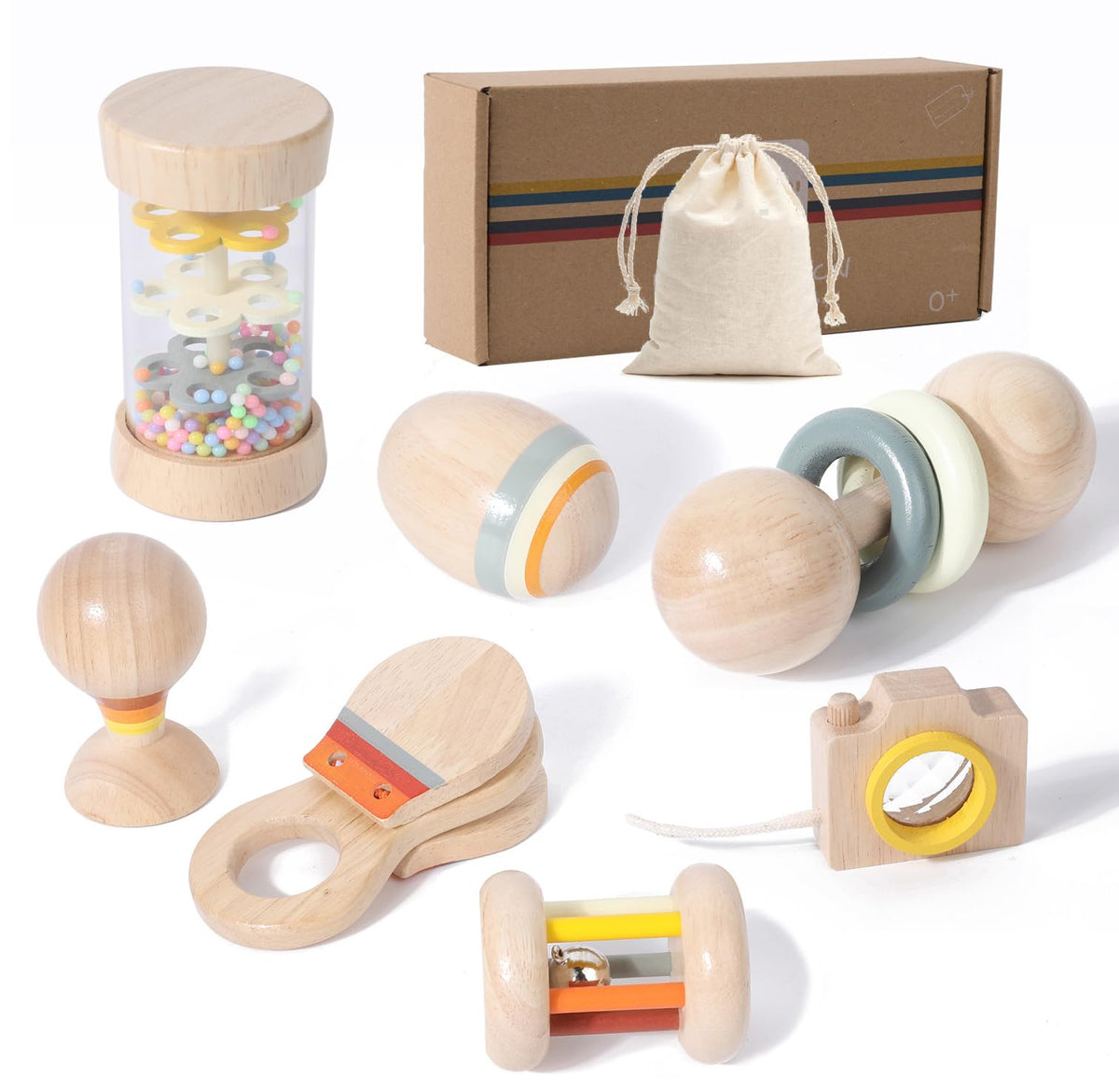Elvozvets Rainmaker wooden rattle enhancing sensory play with soothing rain sounds