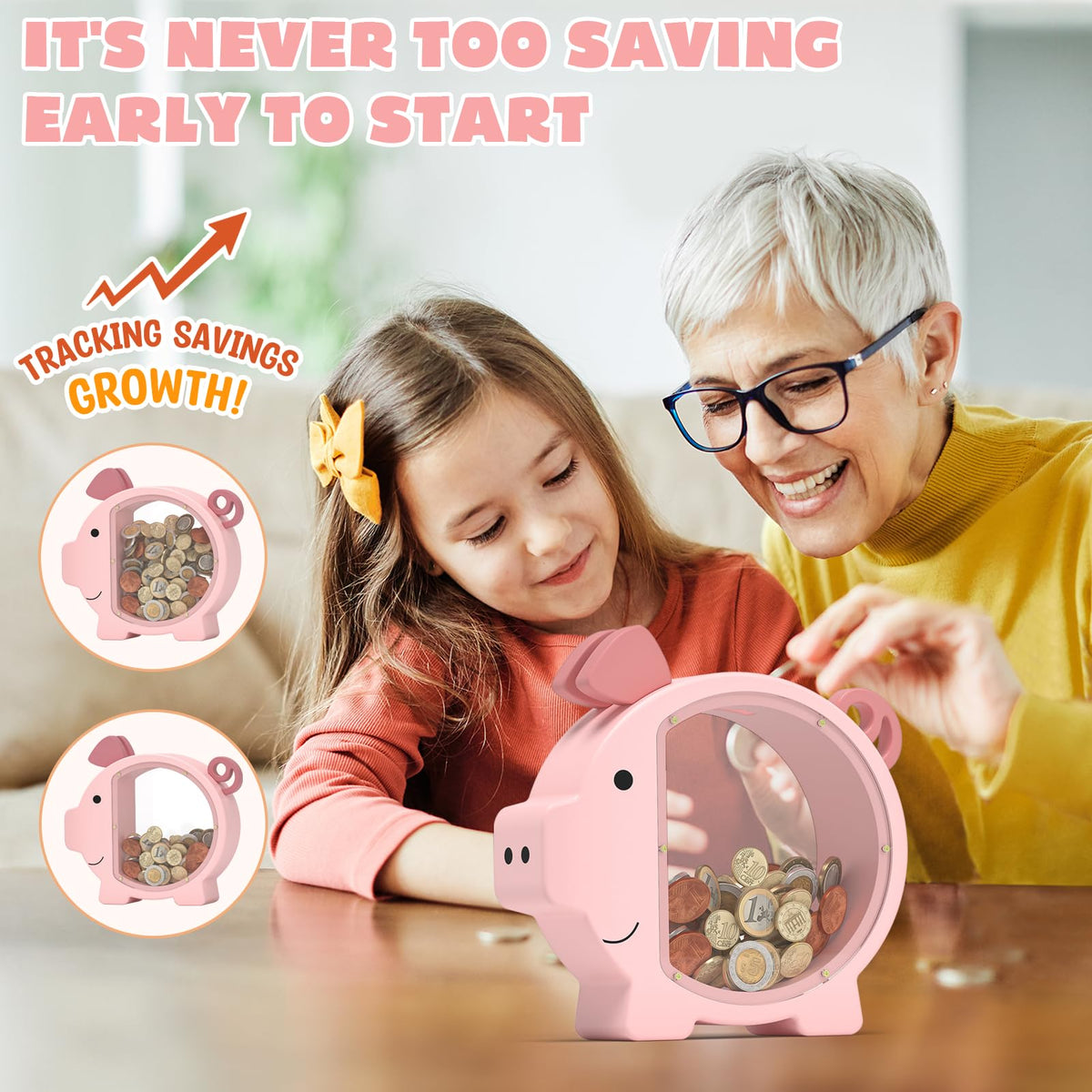 ELX piggy bank uses non-toxic paints ensuring safe play and lasting color.