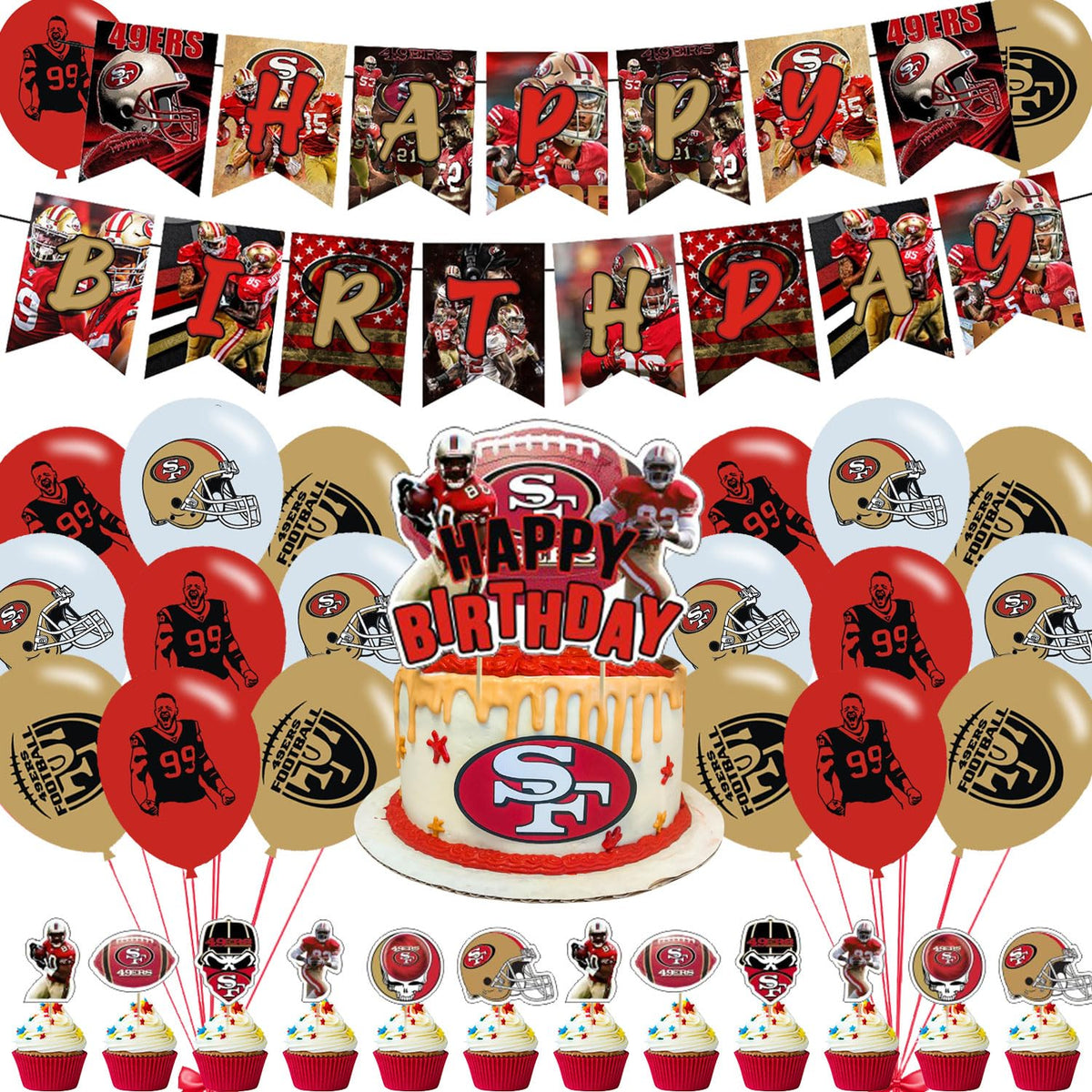 ELZEM 49ers banner for a festive San Francisco birthday party backdrop.
