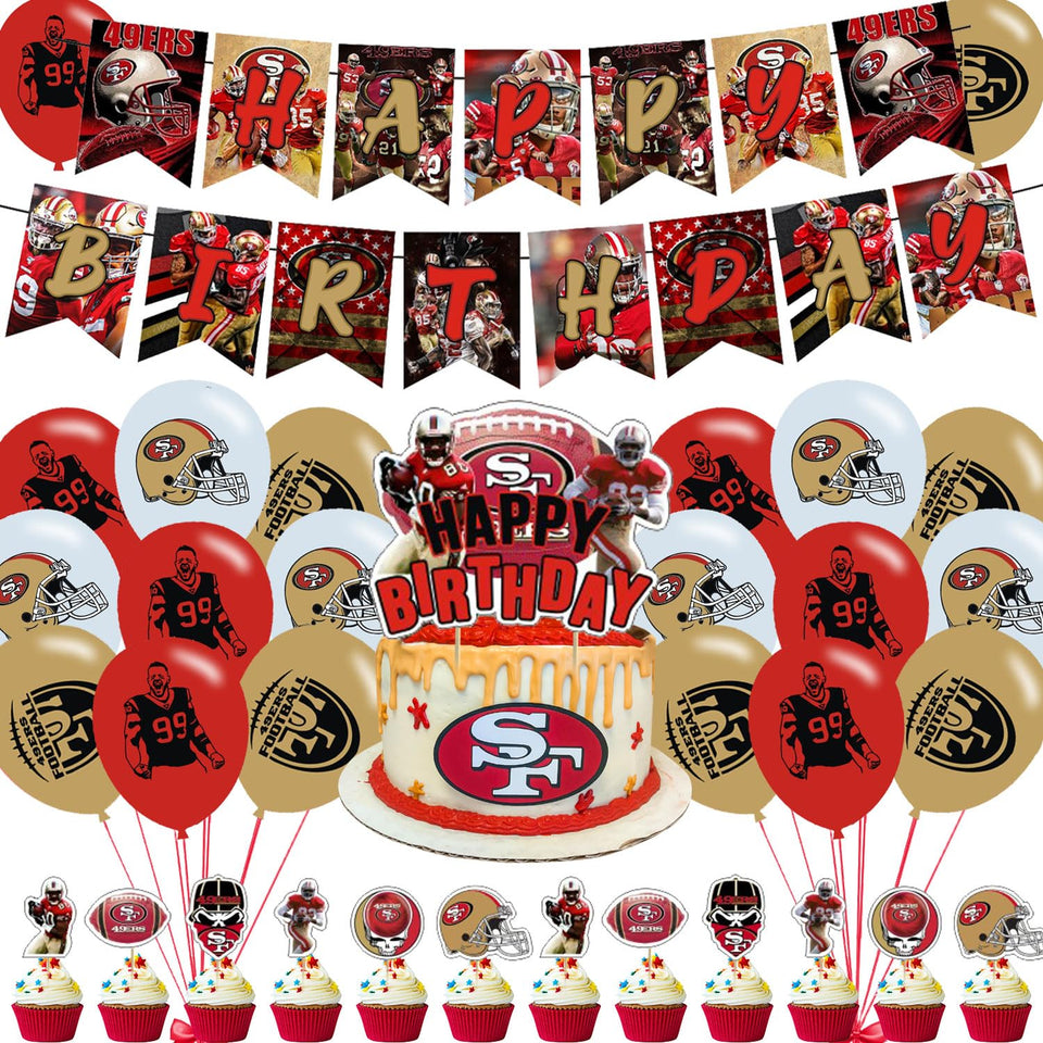ELZEM 49ers banner for a festive San Francisco birthday party backdrop.