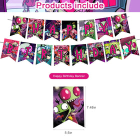 ELZEM Invader Zim balloon set adds colorful, reusable party accents.