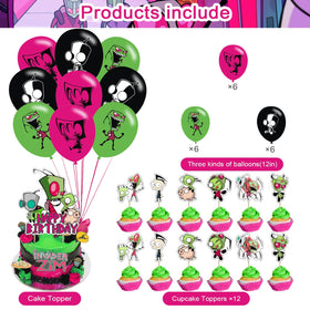 ELZEM Invader Zim cake topper creates a standout centerpiece.