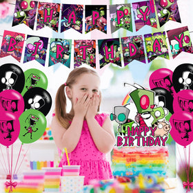 ELZEM Invader Zim color graphics enhance the theme for photos.