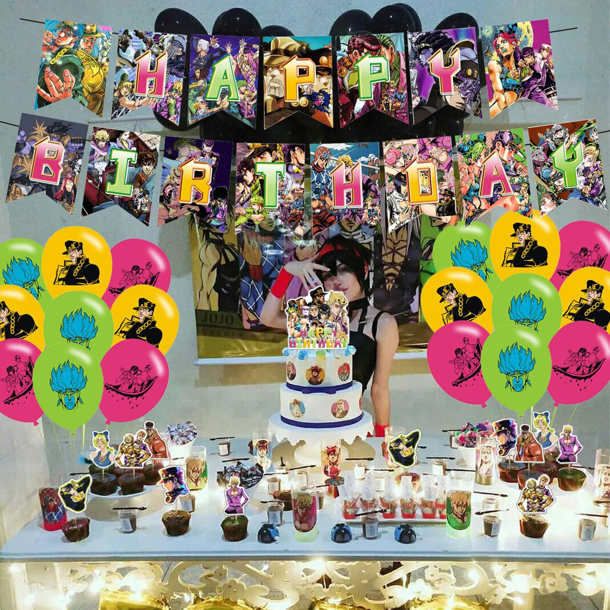 ELZEM Jojo party decor collection helps achieve a cohesive Jojo theme