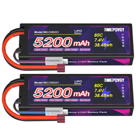 EMEPOVGY 7.4V 2S 5200mAh 80C hard-case battery for RC power