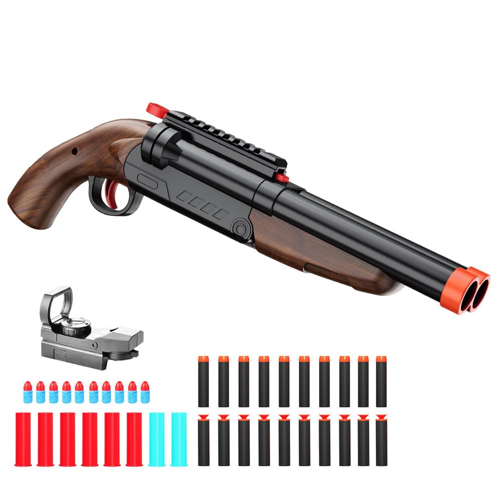 Emerand double-barreled toy shotgun with sight for precise aiming.