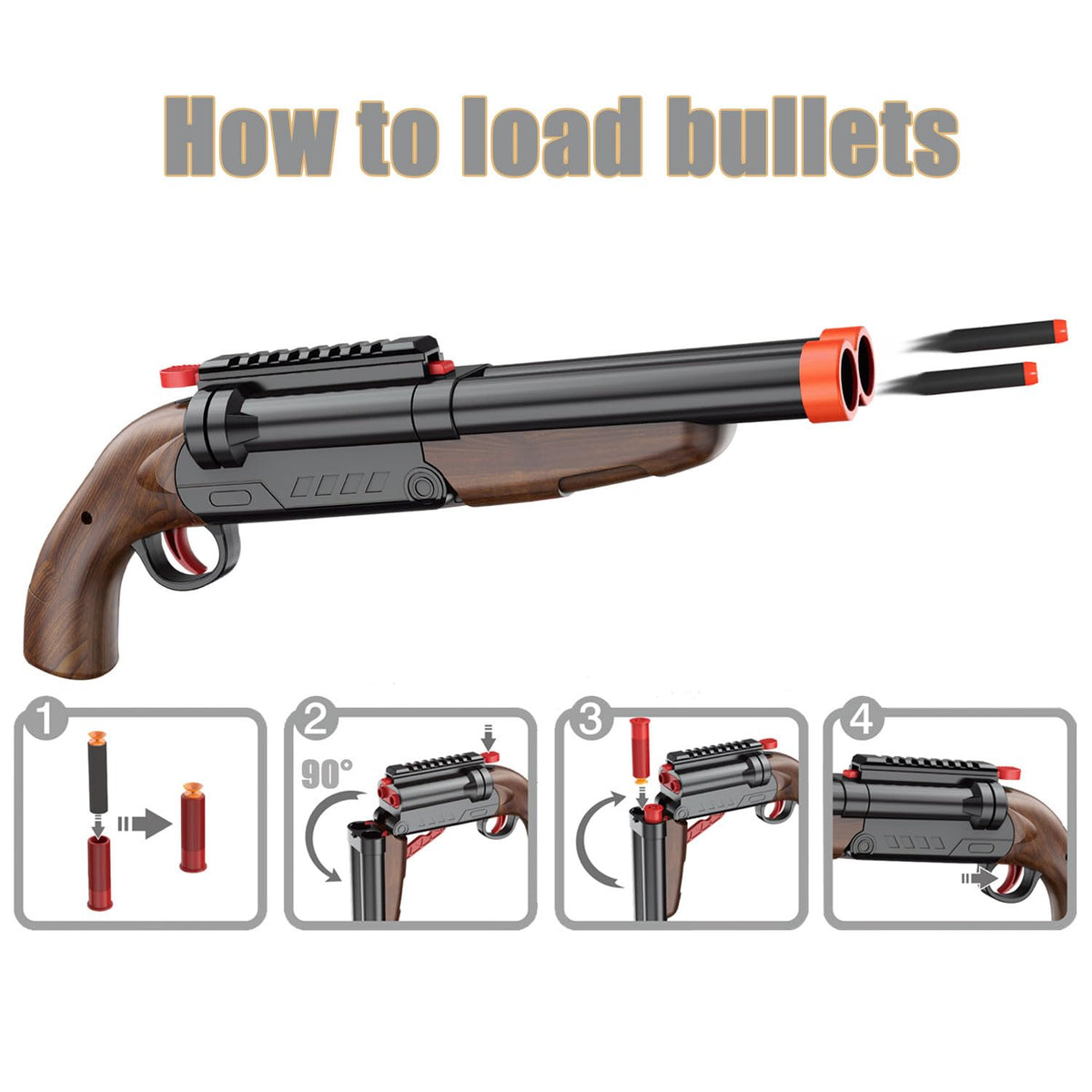Emerand foam bullets close-up demonstrate soft, safe projectiles.