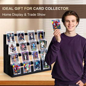 Emfogo Card Display Stand dimensions show compact yet ample display footprint.