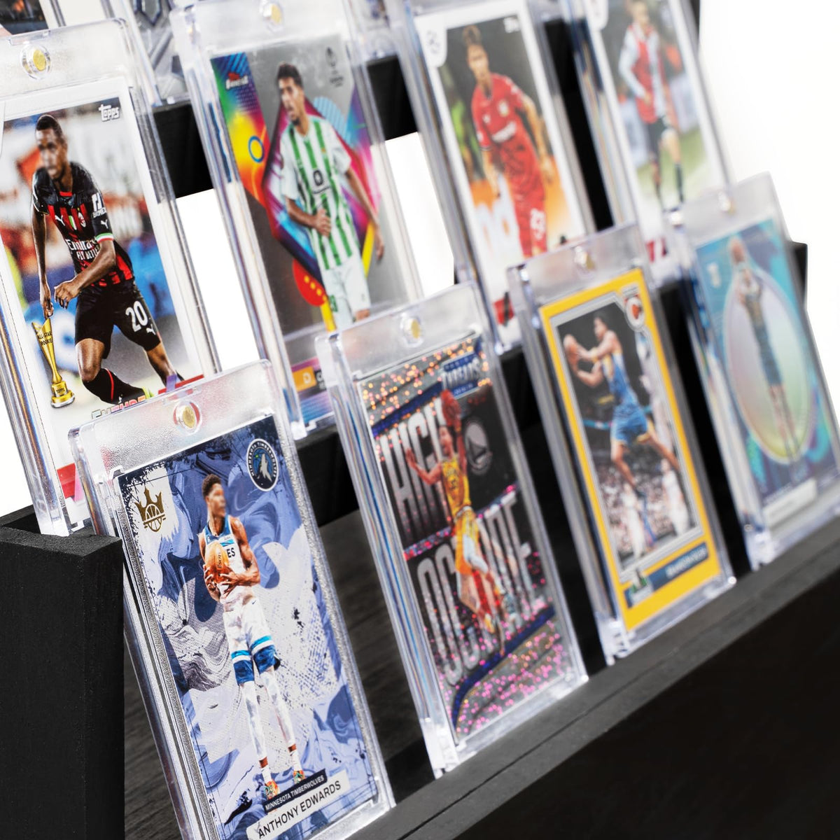Emfogo elevated display highlighting graded cards for quick viewing