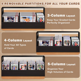 Emfogo display features deep edge slots to prevent card falls and scratches.
