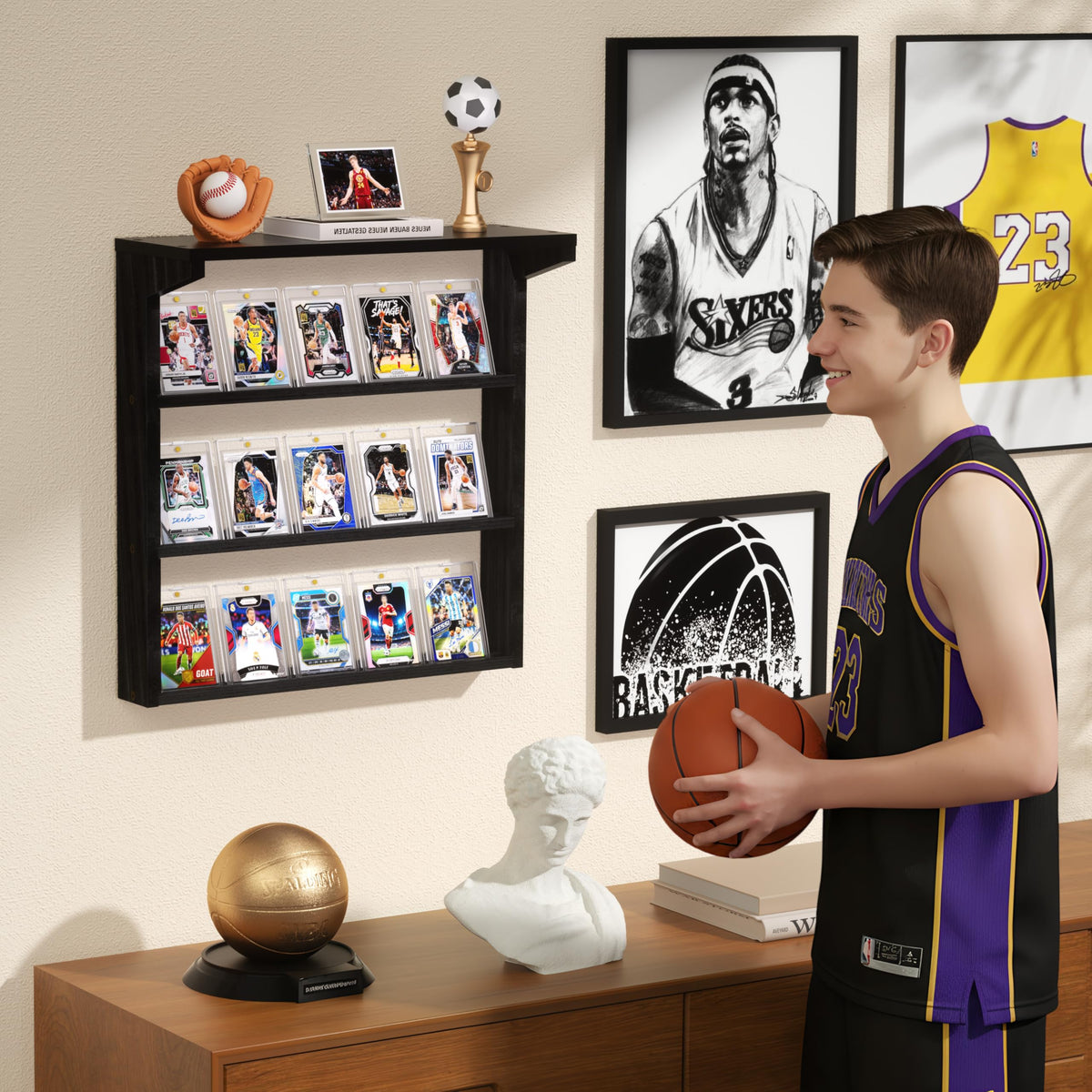 Emfogo gift-ready display for serious sports card collectors.