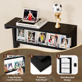 Emfogo solid wood black finish elevates graded card displays.