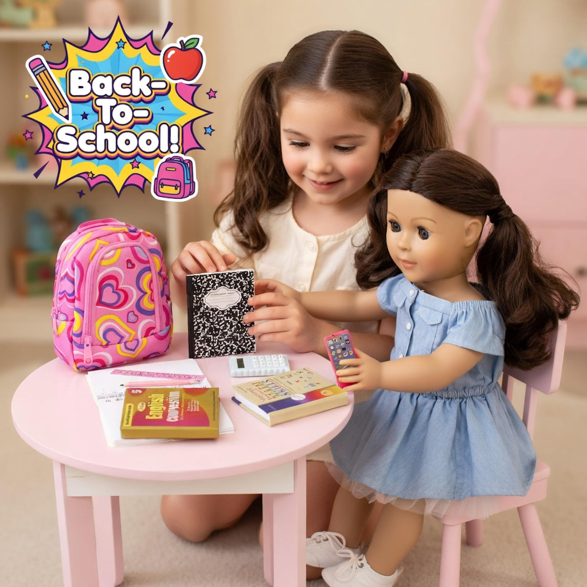 Emily Rose 18-inch doll composition book for pretend journaling.
