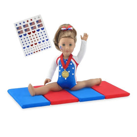 Emily Rose 18 inch doll gymnastics leotard with bejeweled detailing for stylish pretend routines