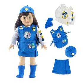 Emily Rose Daisy Uniform Skirt for 18-inch dolls, ideal for everyday dress-up and photos.