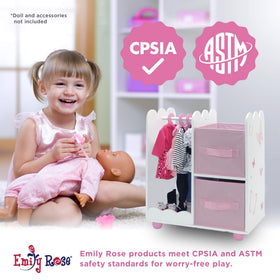 Emily Rose all-wood construction with child-safe finish ensures durable, kid-friendly furniture.
