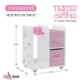 Emily Rose two large fabric bins offer compact storage for shoes and small accessories.