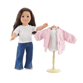 Emily Rose wooden base dress form offers sturdy support for sewing projects.