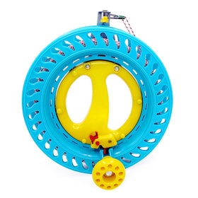 Emma Kites 8.7in reel front view enables smooth, portable kite control.