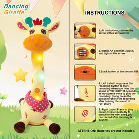 Emoin giraffe toy buttons allow quick song selection.