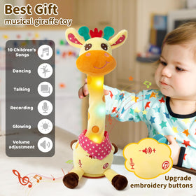 Emoin giraffe neck glow enhances visual appeal during songs.