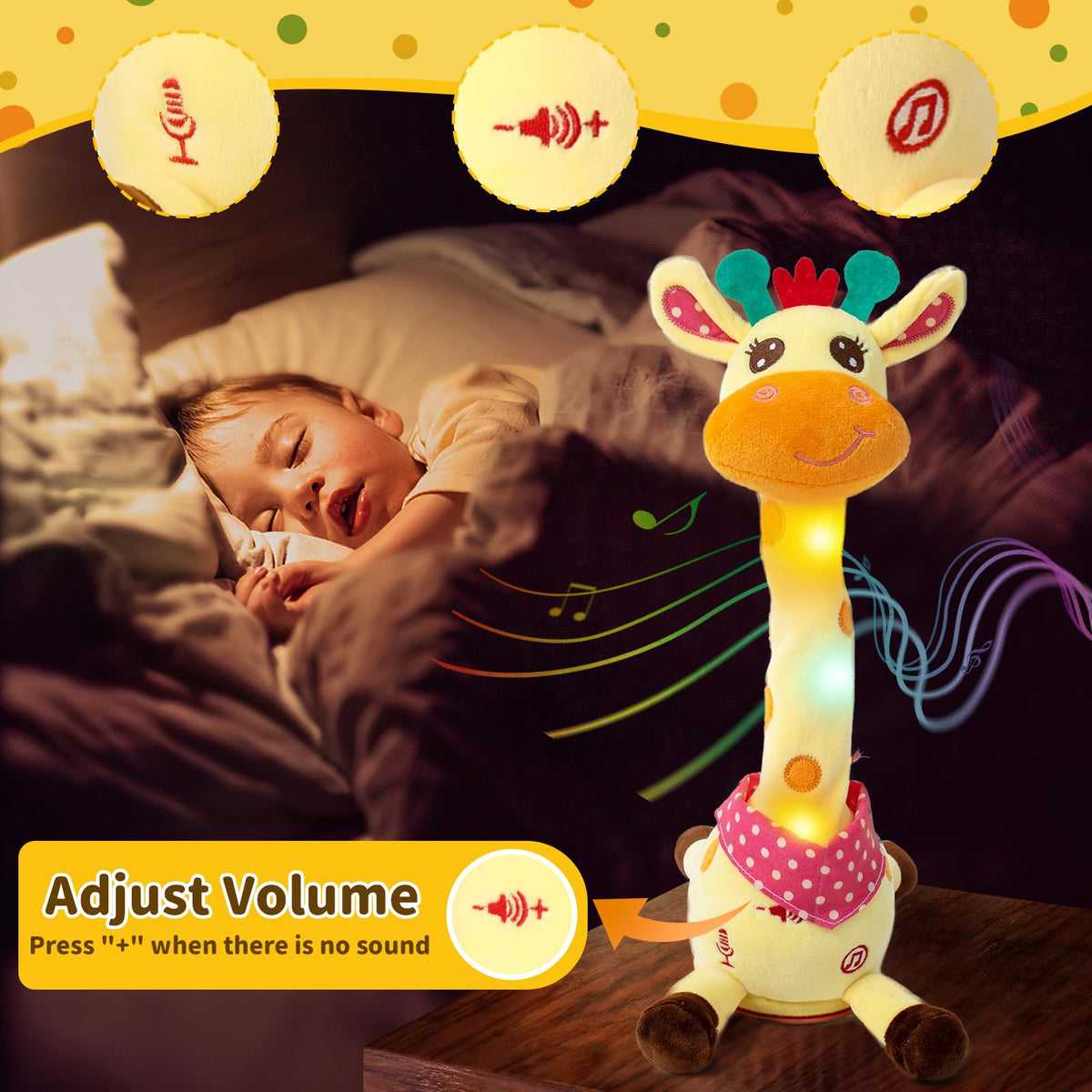 Emoin recording button lets parents replay toddler voices.