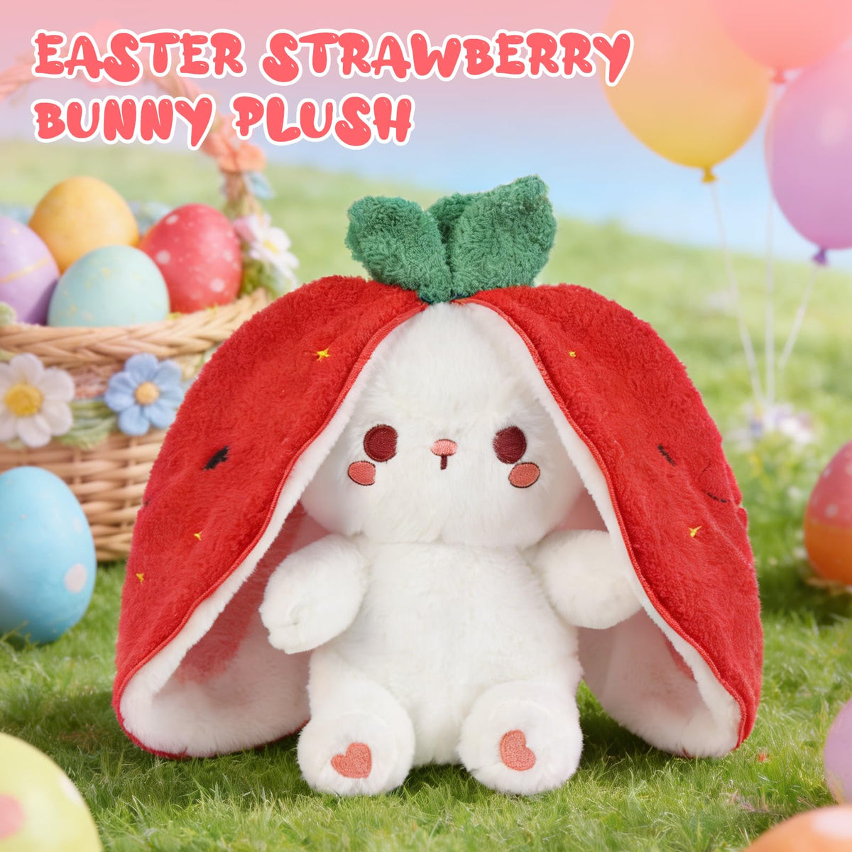 Emoin Easter reversible bunny playtime versatility image suggesting bedtime cuddles and imaginative play
