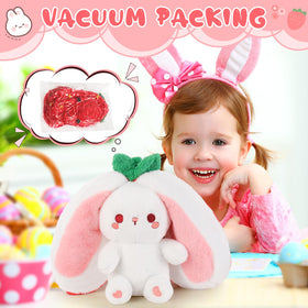 Emoin Easter reversible bunny sturdy seams closeup showcasing durability for toddlers' snuggles