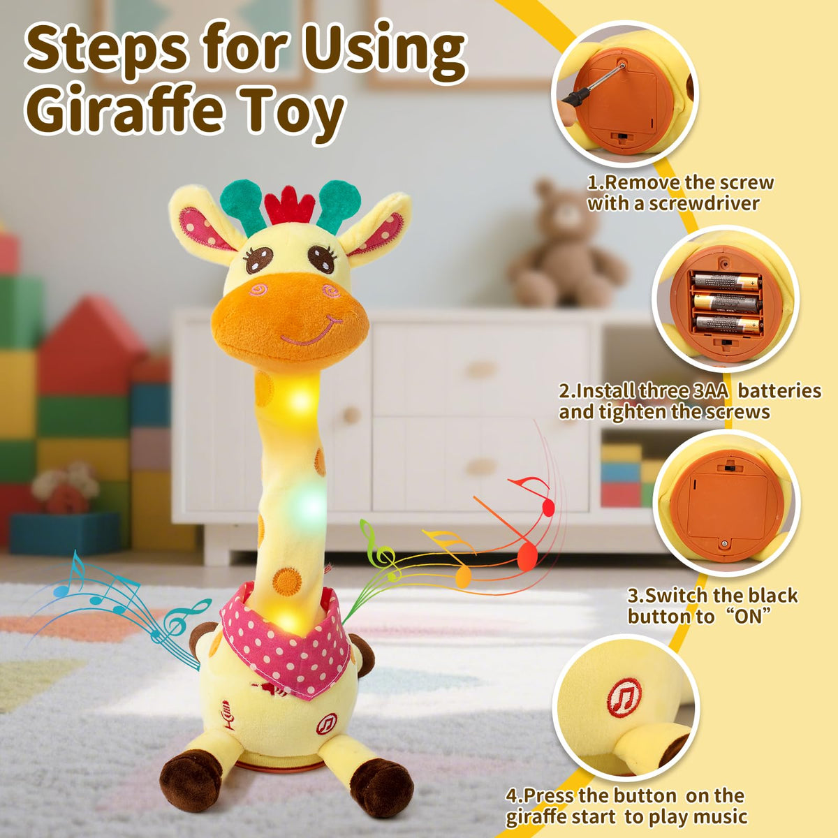 Emoin giraffe toy makes a thoughtful birthday gift for kids.