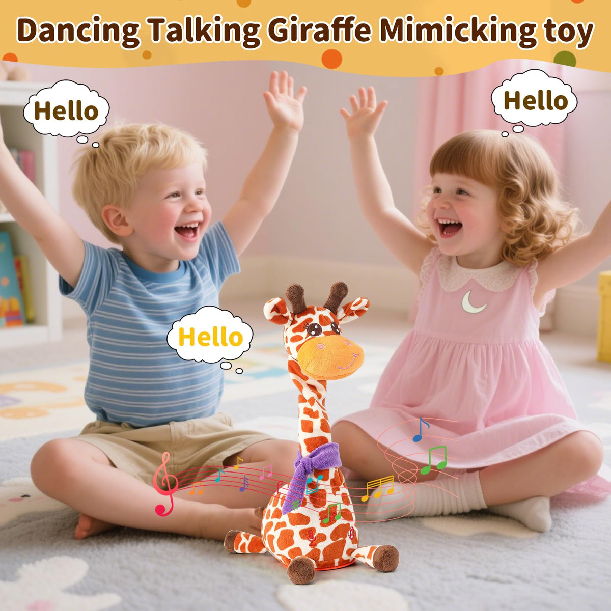 Emoin giraffe toy adjustable volume for nap or play sessions