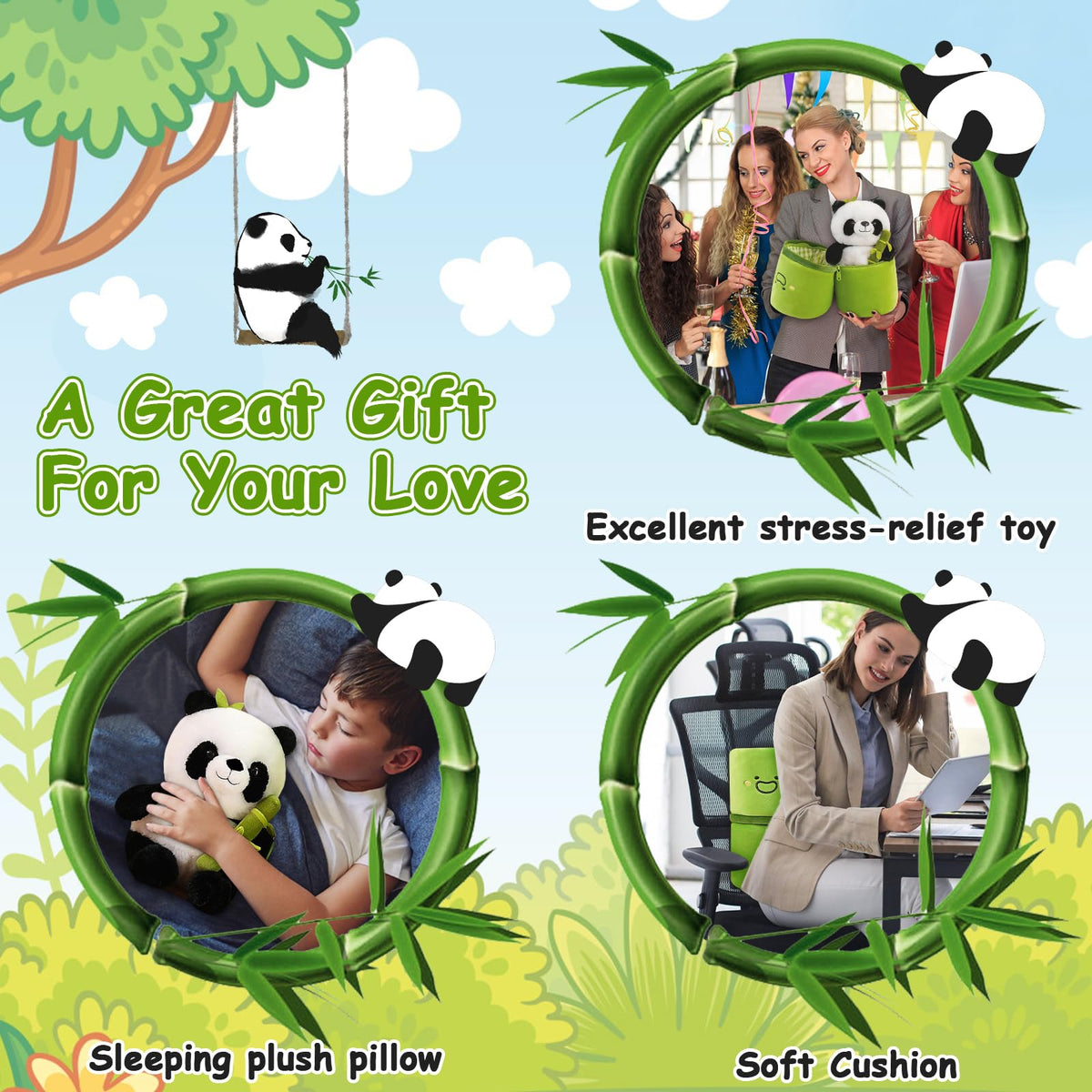 Gift idea: Emoin panda plush for birthdays or Easter.