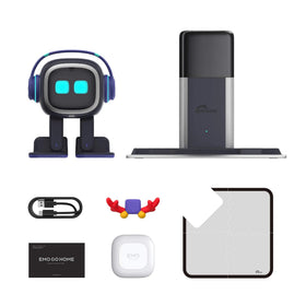 EMOPET AI Desk Robot Companion packaging highlights ready-to-use design